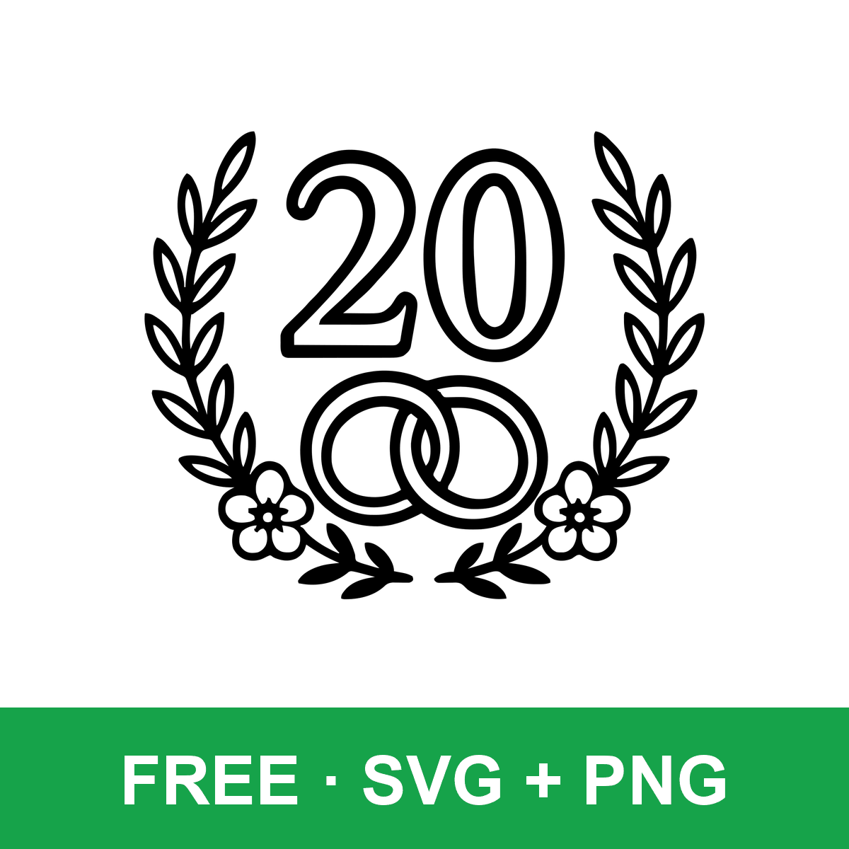 20th Anniversary Clipart free SVG cut file for Cricut and Silhouette