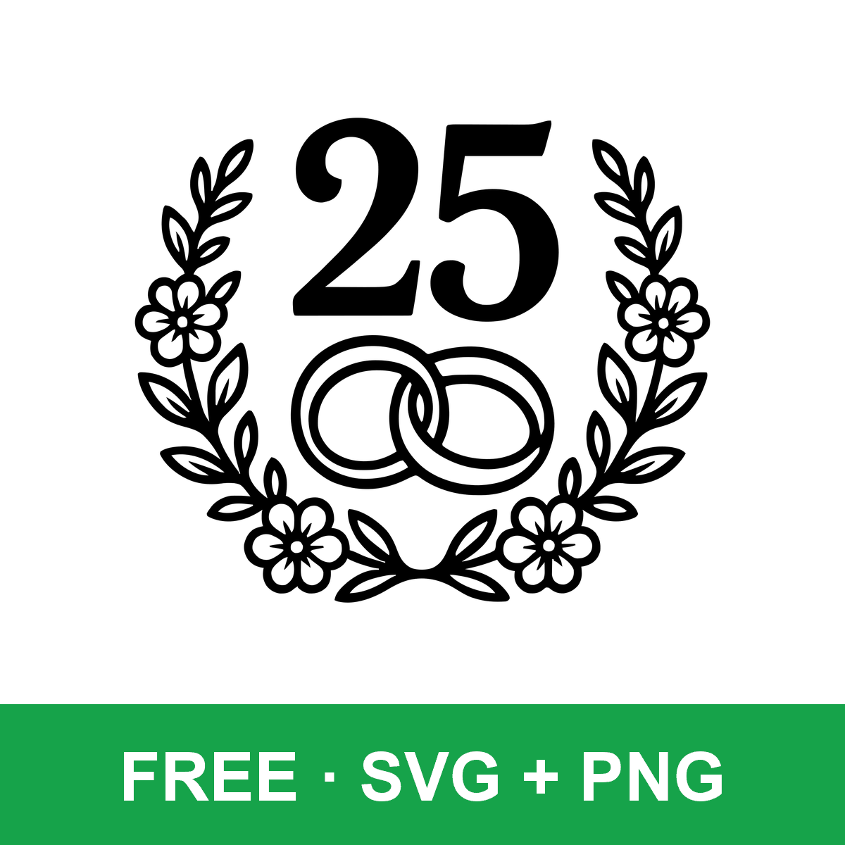 25th Anniversary Clipart free SVG cut file for Cricut and Silhouette