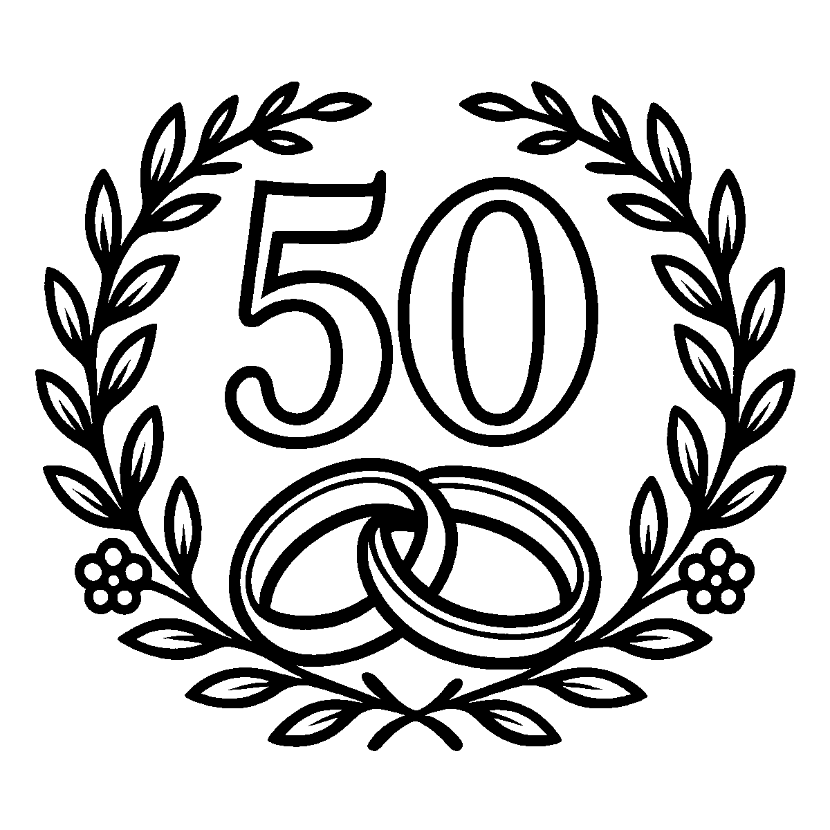 50th Anniversary Clipart SVG free download for Cricut, Silhouette and design projects