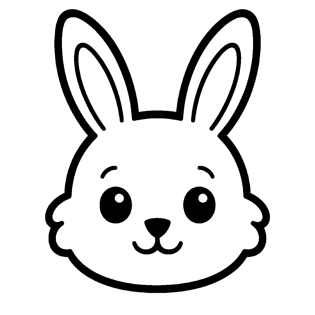 Cute Bunny Face SVG free download for Cricut, Silhouette and design projects