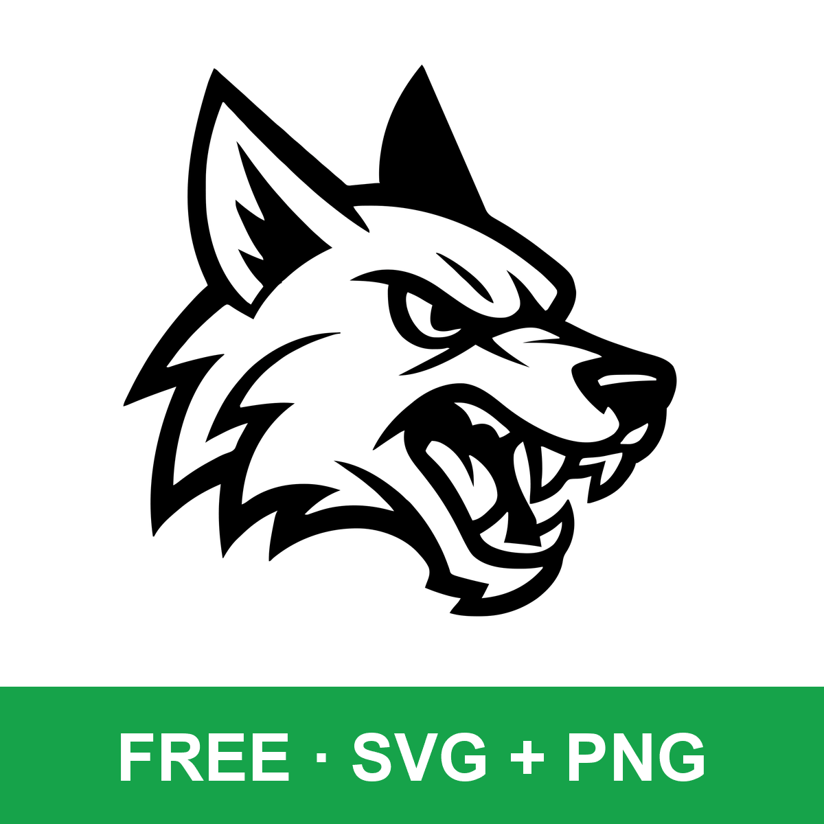 Aggressive Coyote Mascot free SVG cut file for Cricut and Silhouette