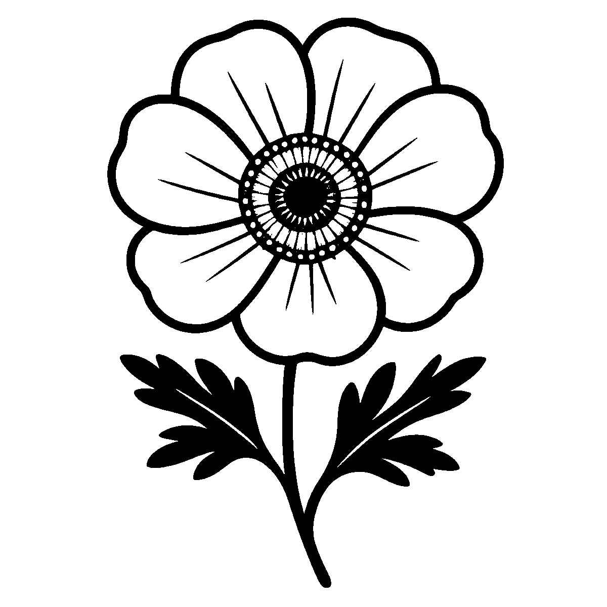 Anemone Flower Clipart SVG free download for Cricut, Silhouette and design projects