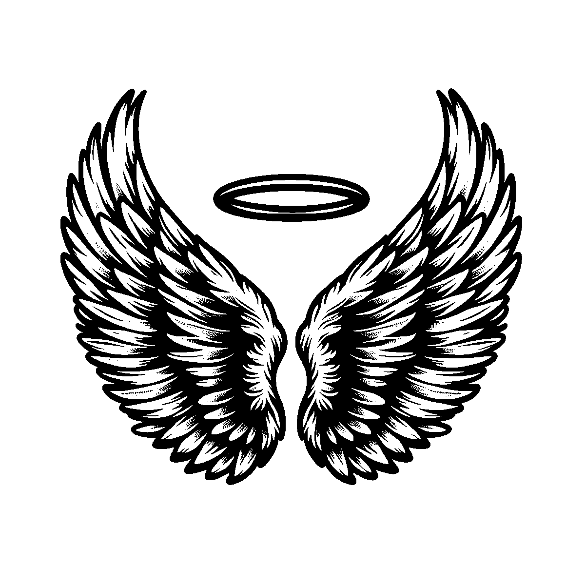 Angel Wings Halo SVG free download for Cricut, Silhouette and design projects
