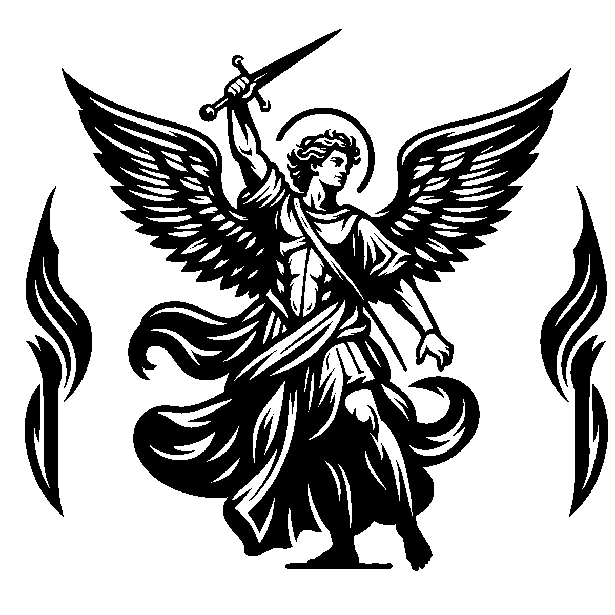 Archangel Michael Clipart SVG free download for Cricut, Silhouette and design projects