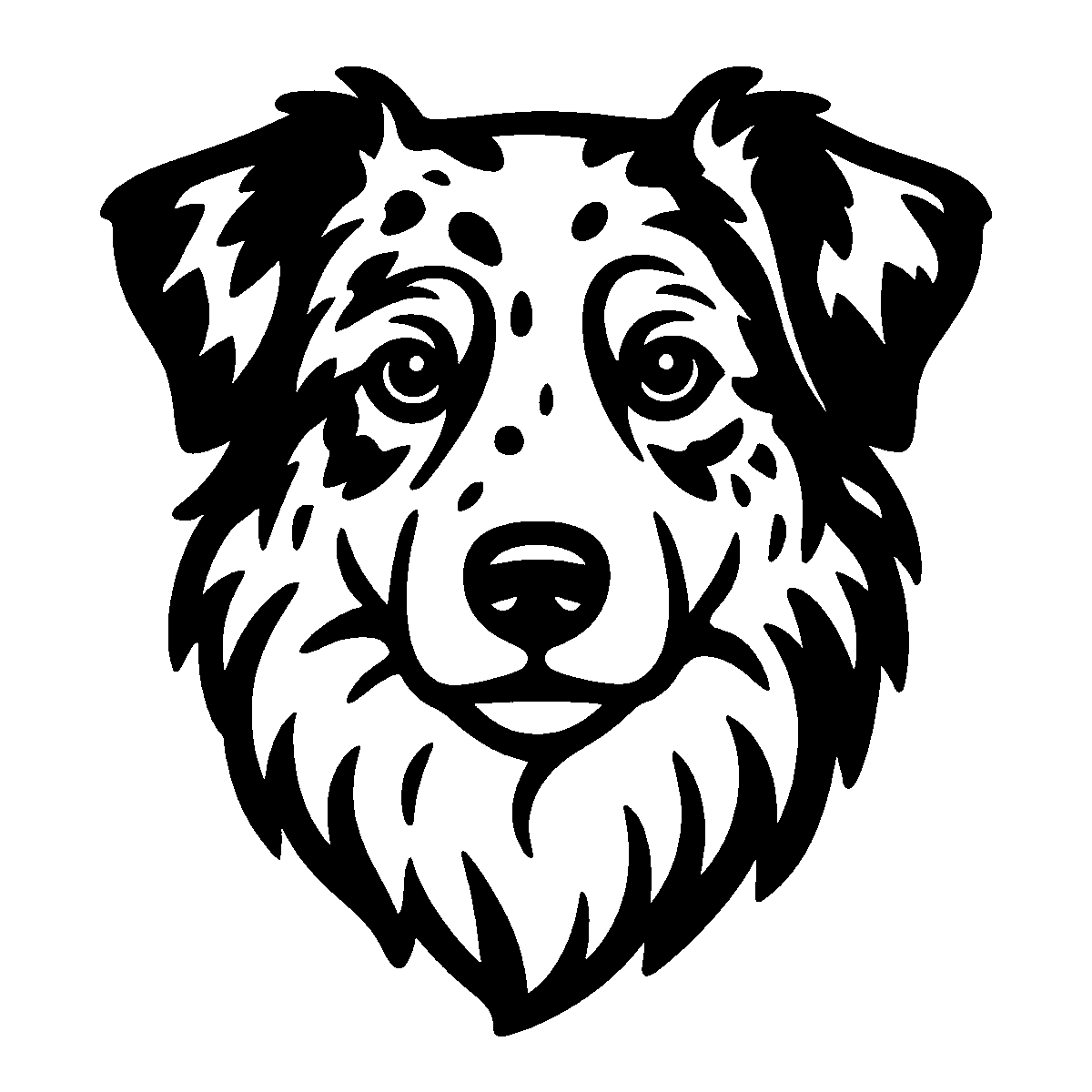 Australian Shepherd Face SVG free download for Cricut, Silhouette and design projects