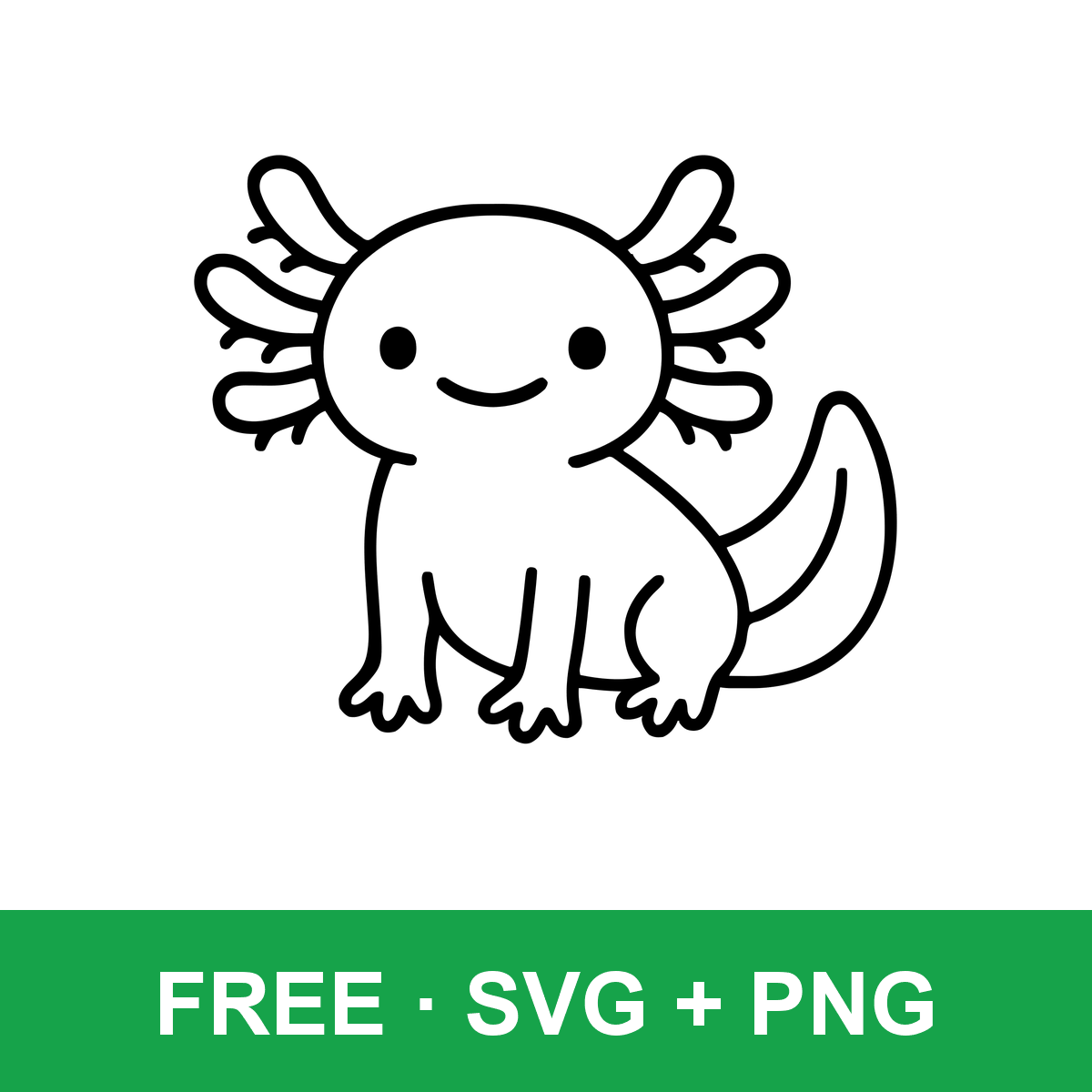 Axolotl Line Art free SVG cut file for Cricut and Silhouette
