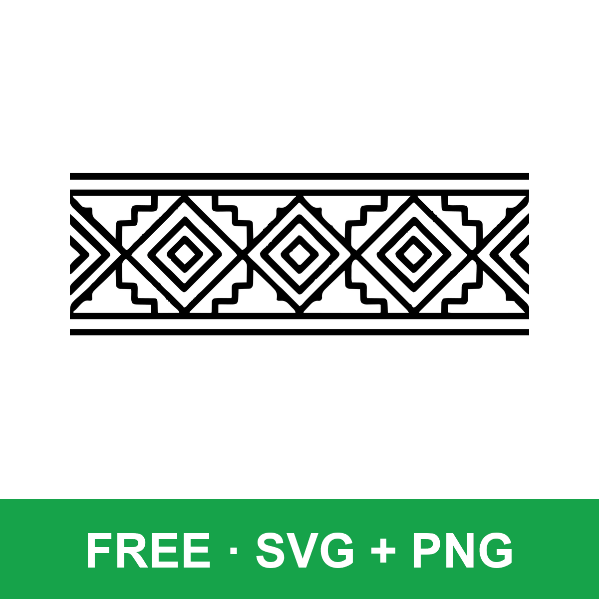 Aztec Pattern Border free SVG cut file for Cricut and Silhouette