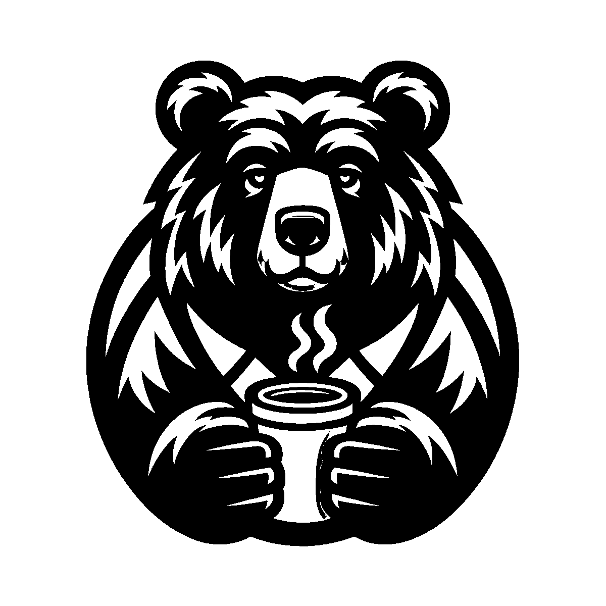 Bear Coffee Clipart SVG free download for Cricut, Silhouette and design projects
