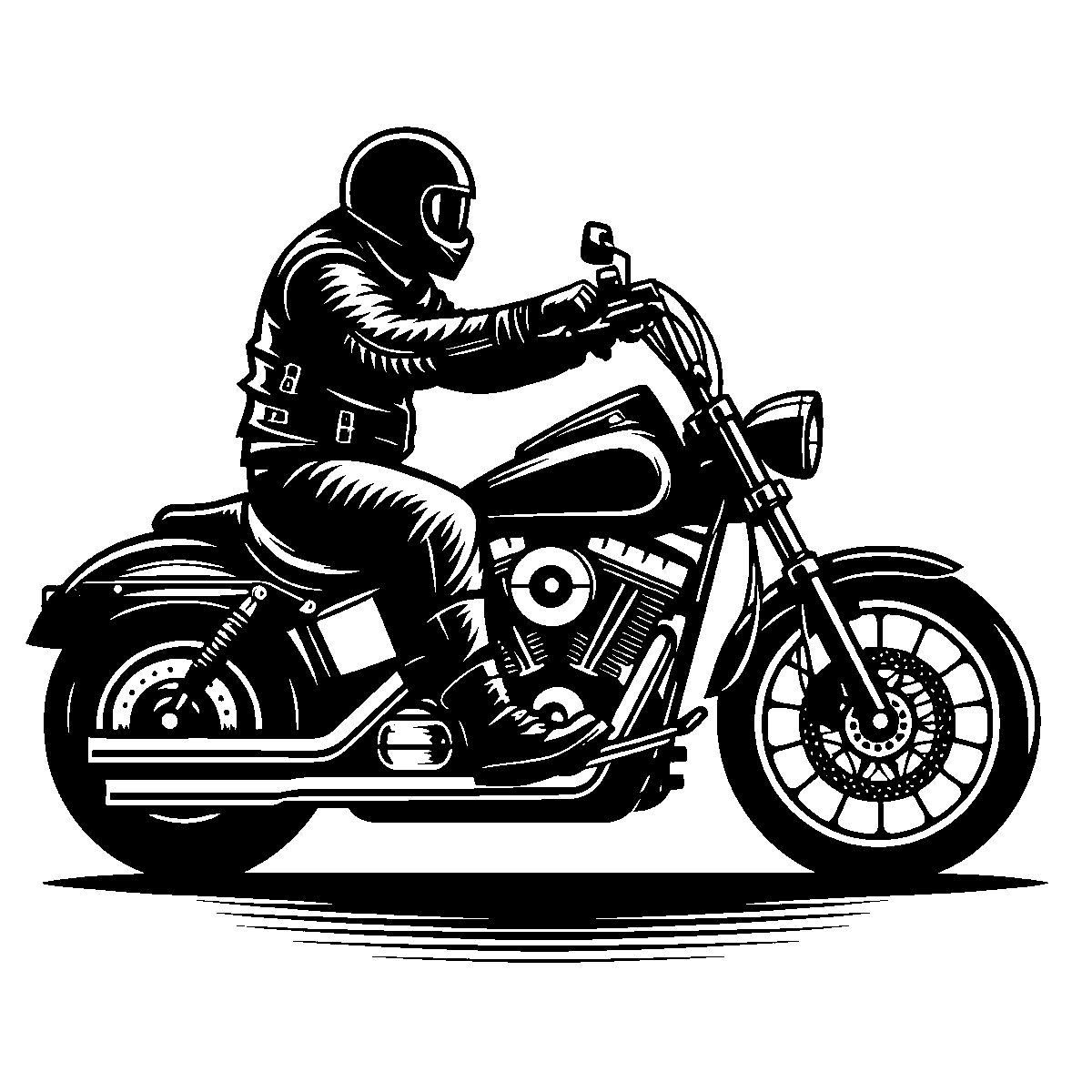 Biker Riding Harley SVG free download for Cricut, Silhouette and design projects