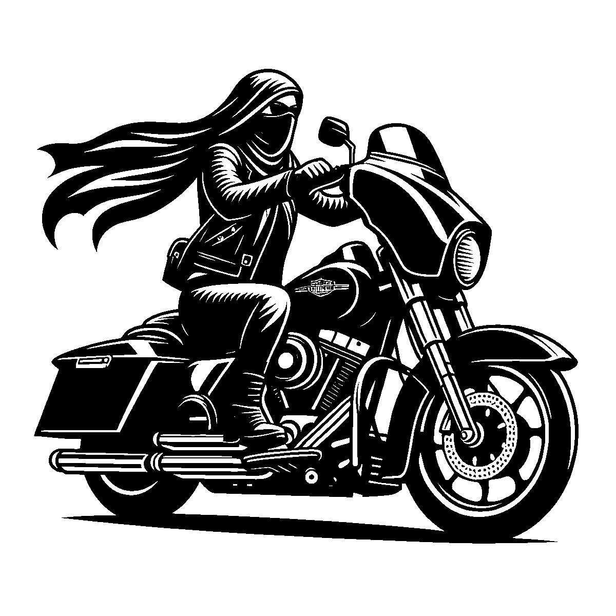 Biker Riding Motorcycle SVG free download for Cricut, Silhouette and design projects