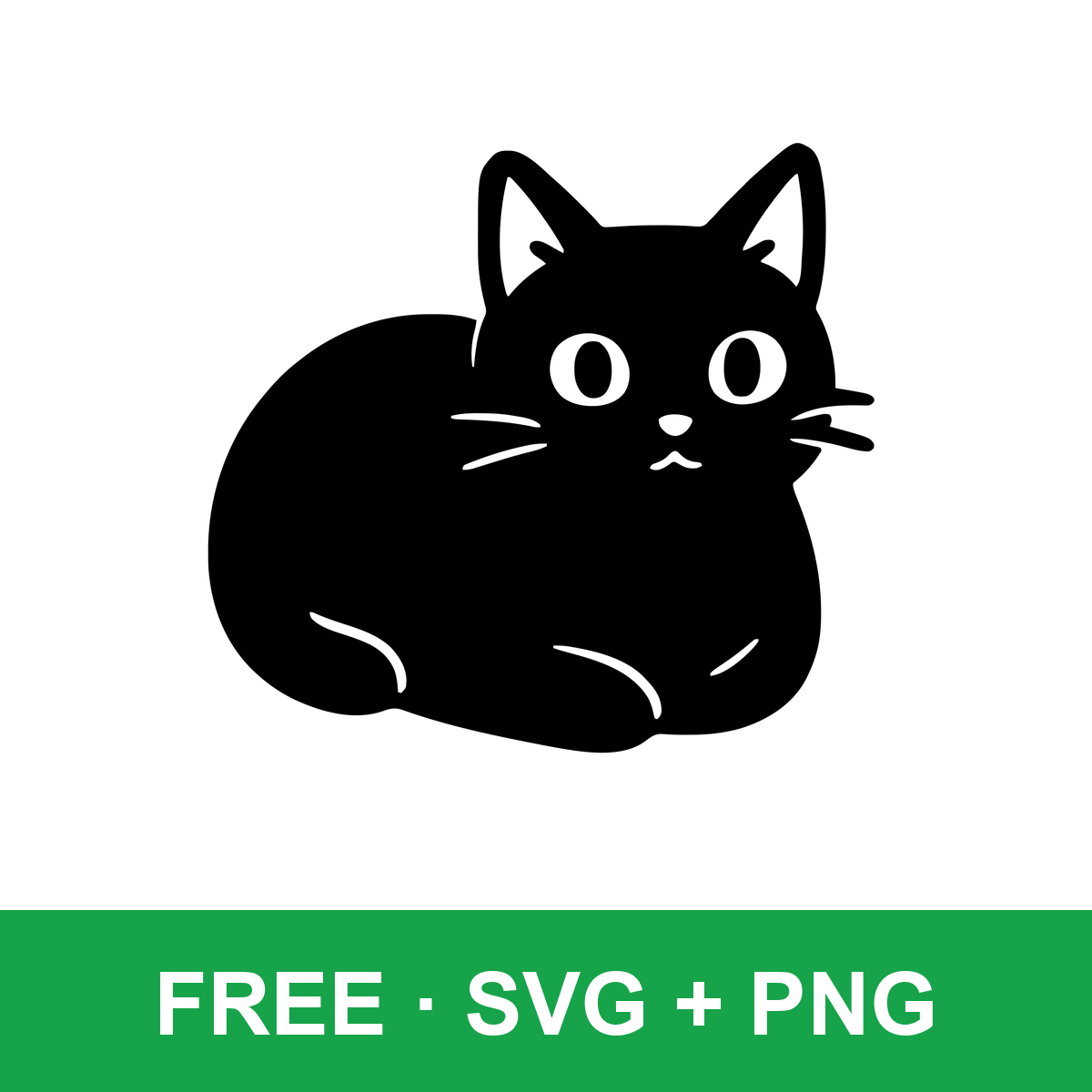 Black Cat Loaf Clipart free SVG cut file for Cricut and Silhouette