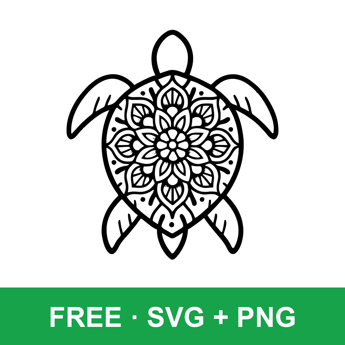 Sea Turtle Mandala free SVG cut file for Cricut and Silhouette