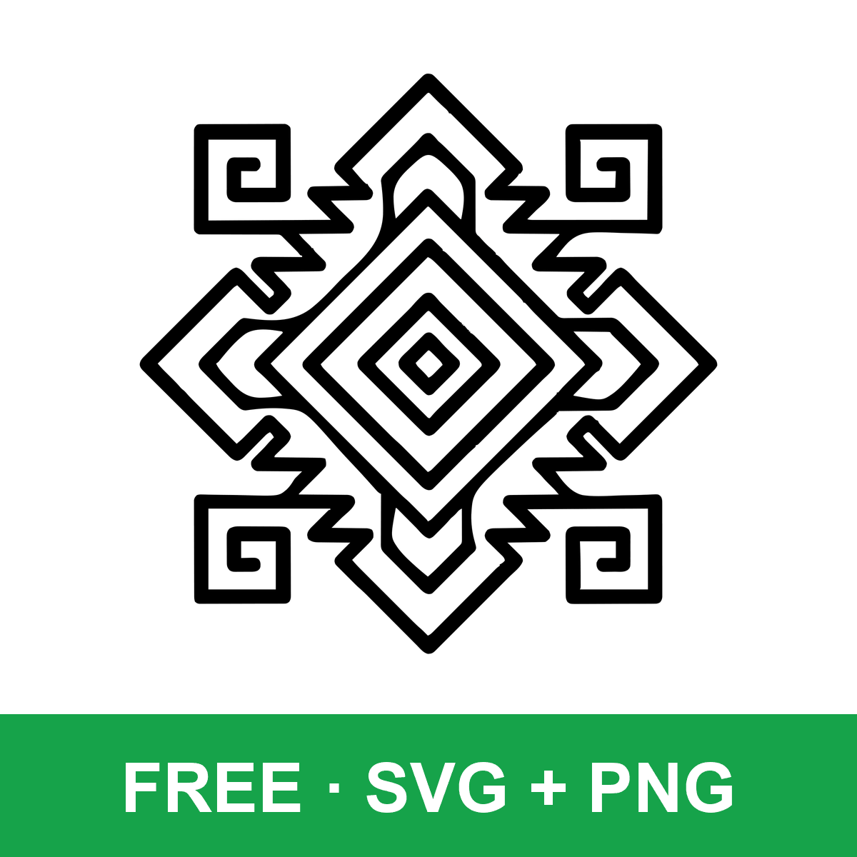 Aztec Geometric Pattern free SVG cut file for Cricut and Silhouette