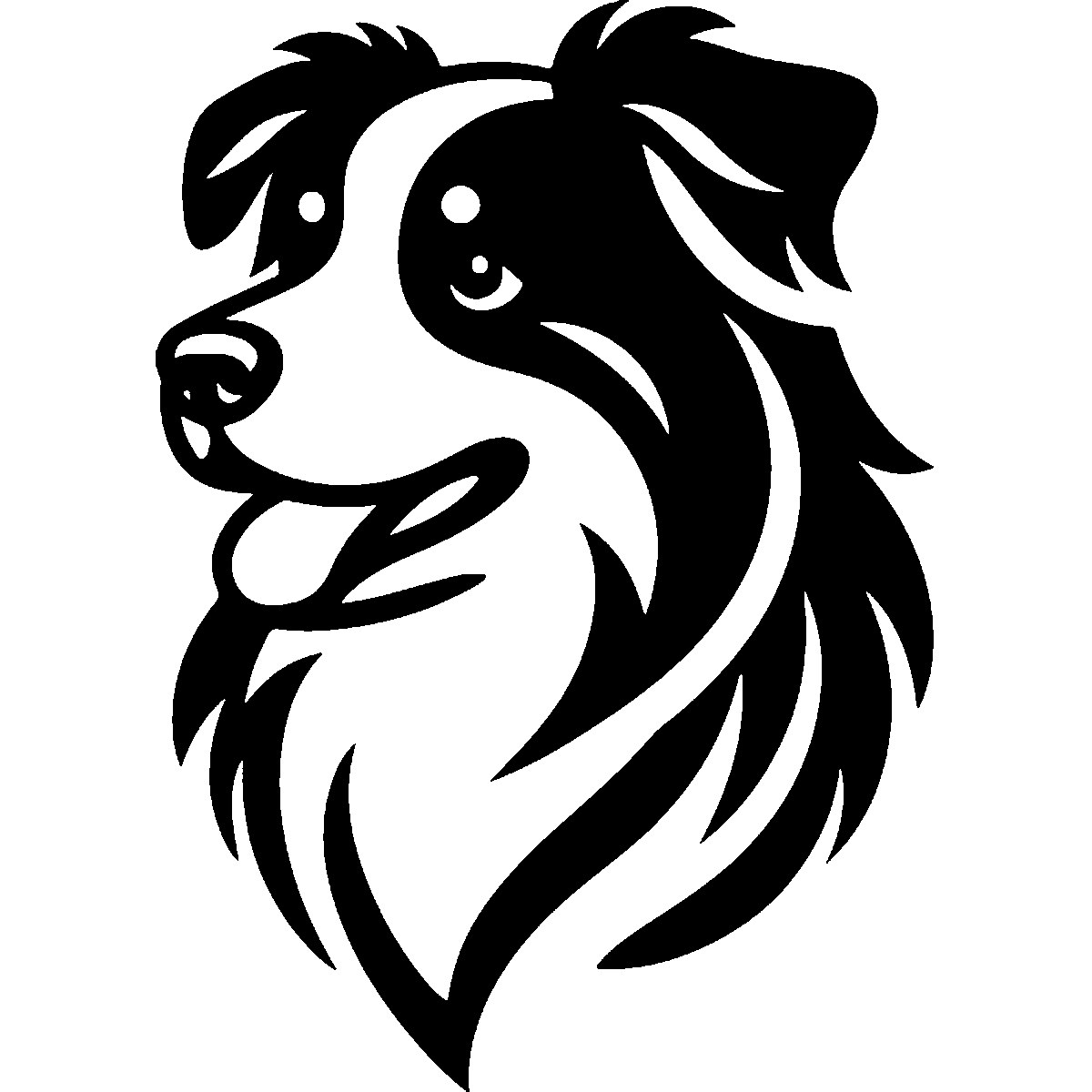 Border Collie Silhouette SVG free download for Cricut, Silhouette and design projects