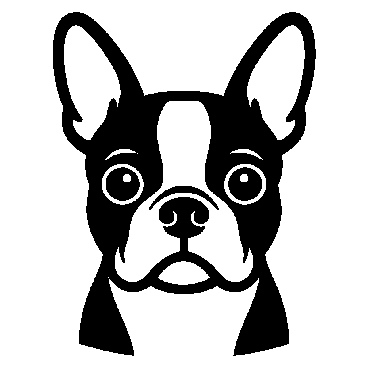 Boston Terrier Face SVG free download for Cricut, Silhouette and design projects