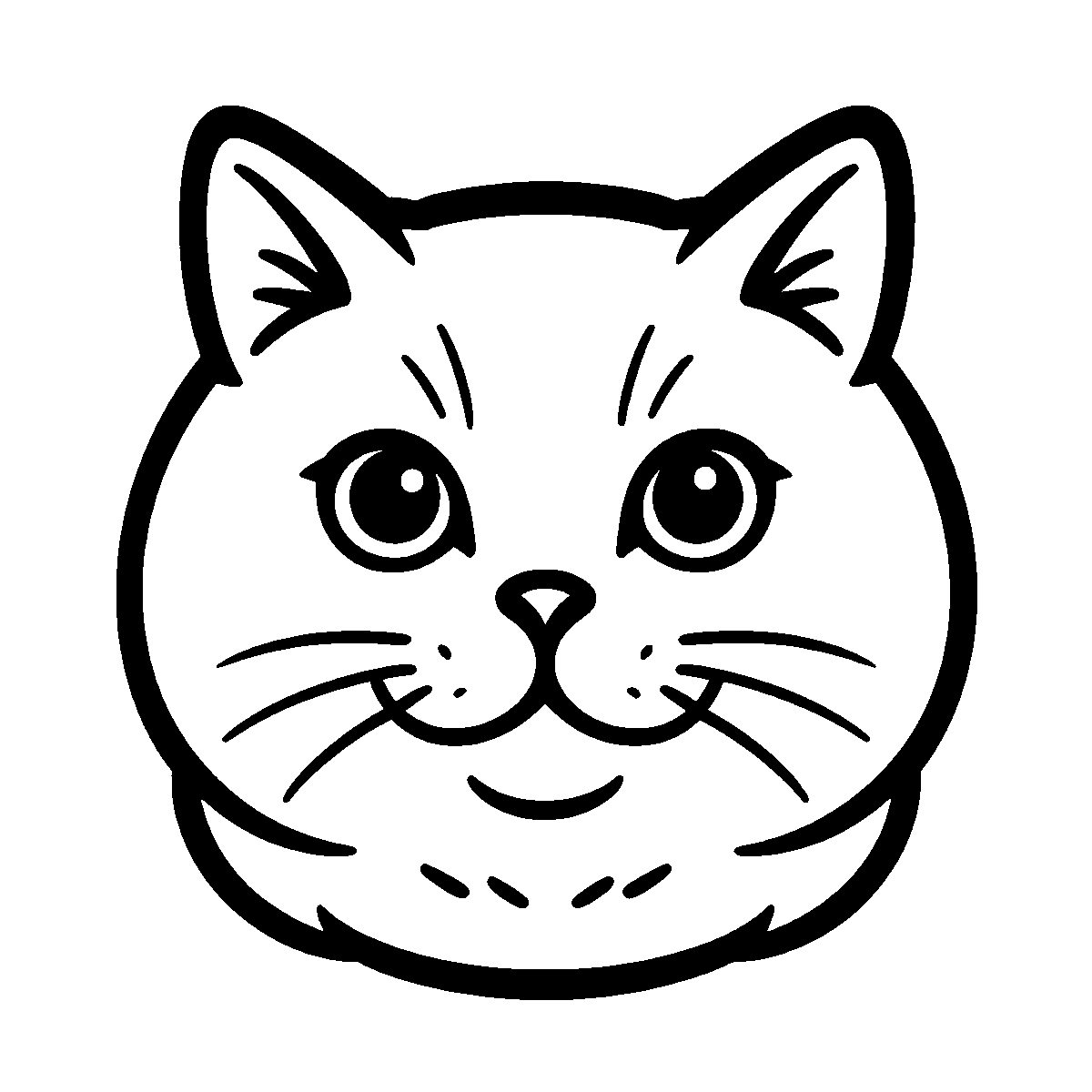 British Shorthair Cat Face SVG free download for Cricut, Silhouette and design projects
