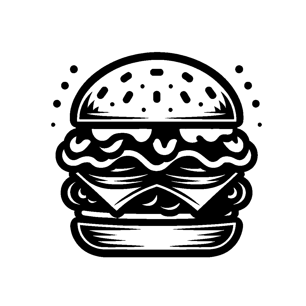 Burger Line Art SVG free download for Cricut, Silhouette and design projects