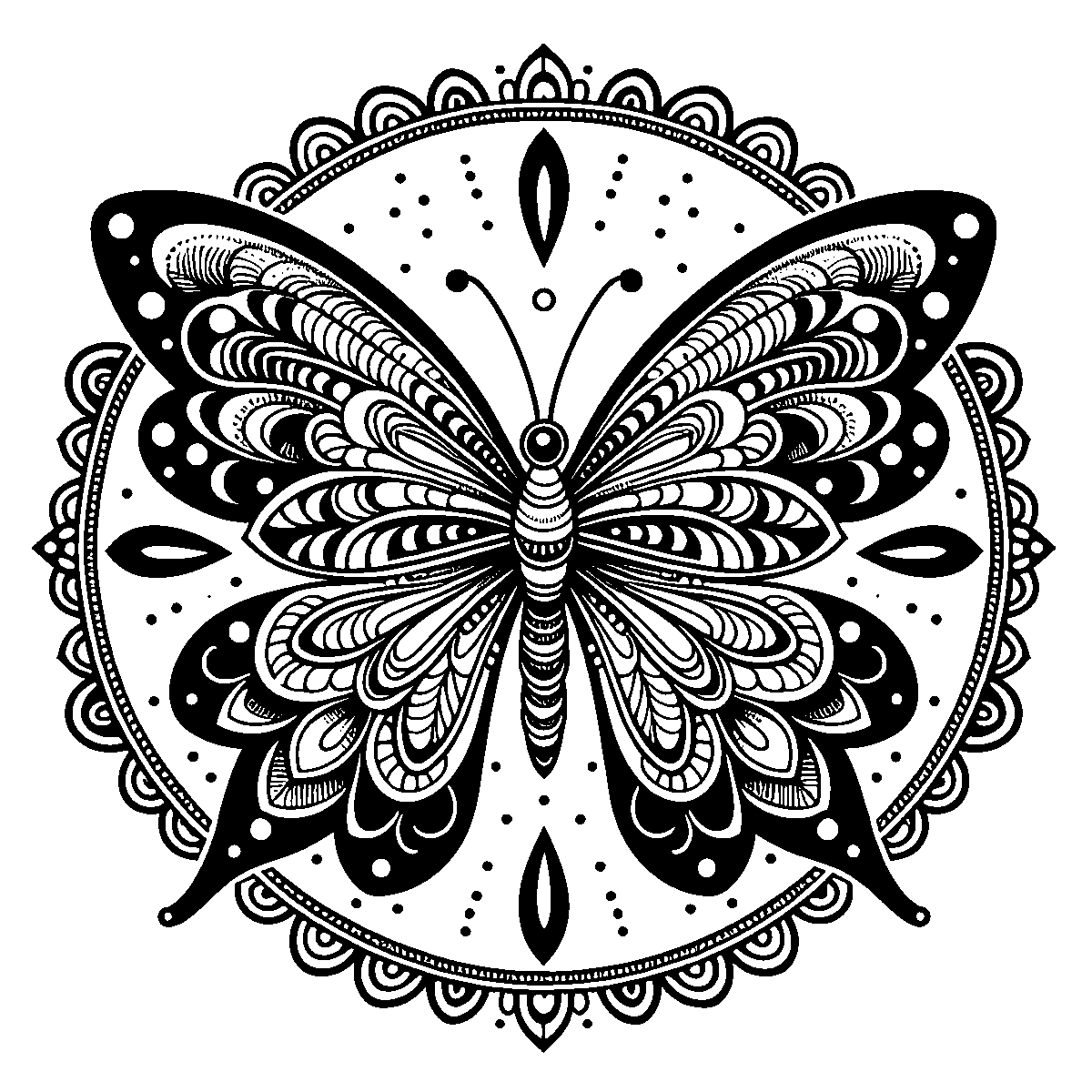 Butterfly Mandala Art SVG free download for Cricut, Silhouette and design projects