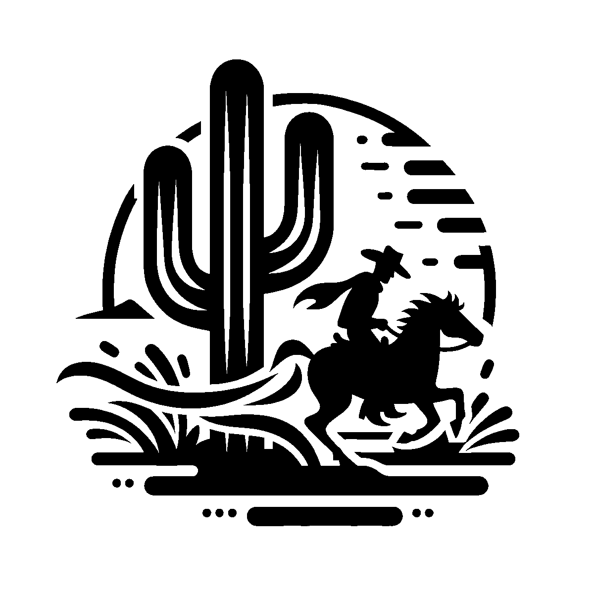 Cactus Desert Cowboy SVG free download for Cricut, Silhouette and design projects