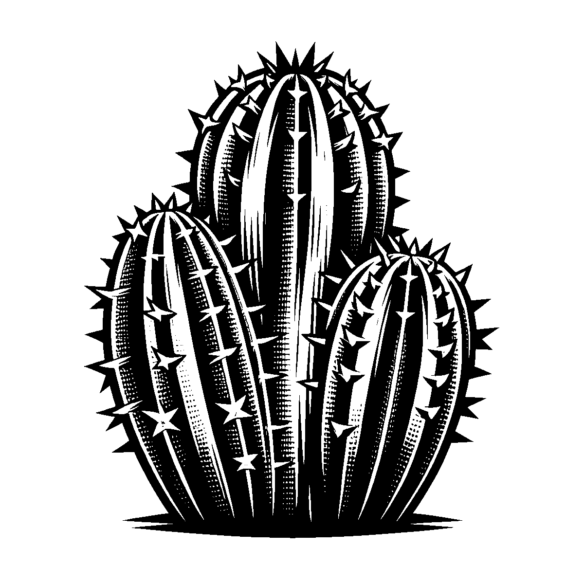 Cactus Line Drawing SVG free download for Cricut, Silhouette and design projects