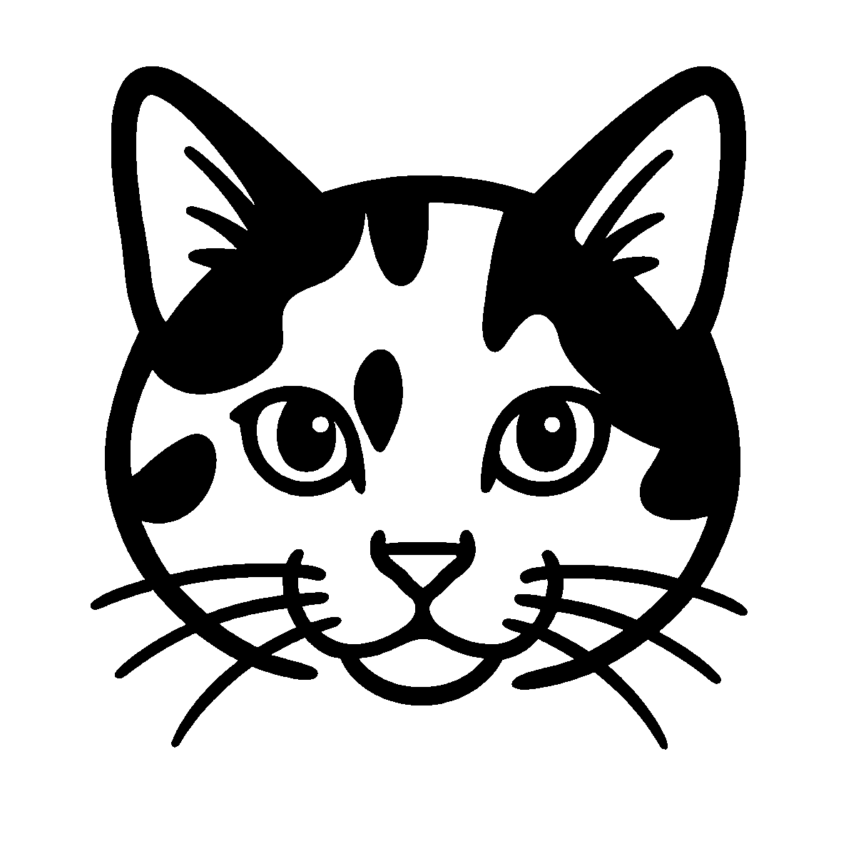 Calico Cat Face SVG free download for Cricut, Silhouette and design projects
