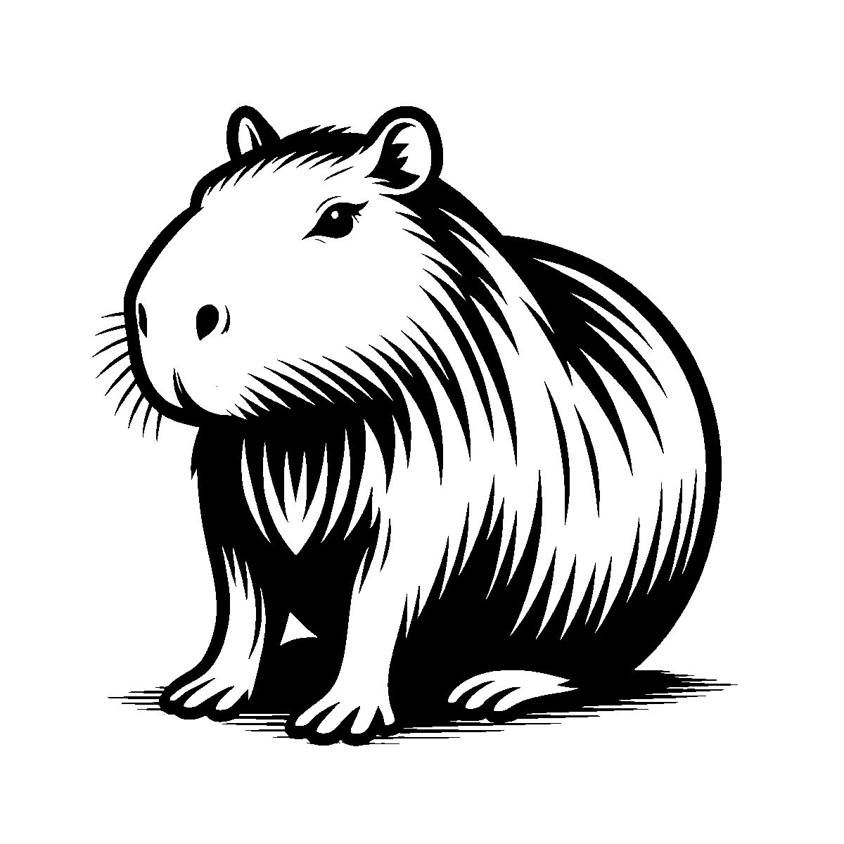 Capybara Sitting Clipart SVG free download for Cricut, Silhouette and design projects