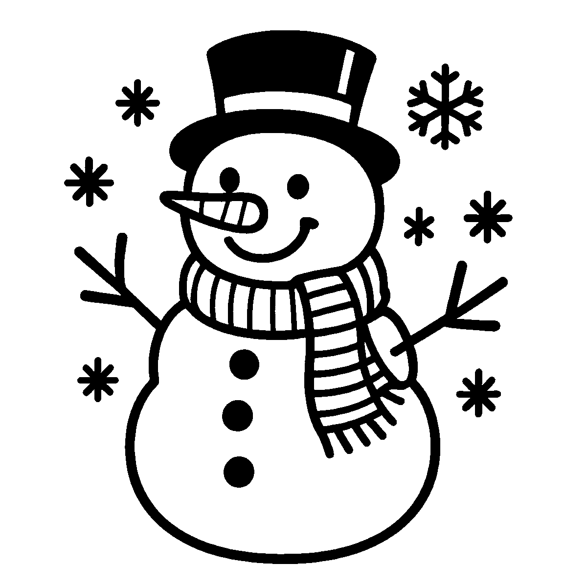 Cheerful Snowman Clipart SVG free download for Cricut, Silhouette and design projects