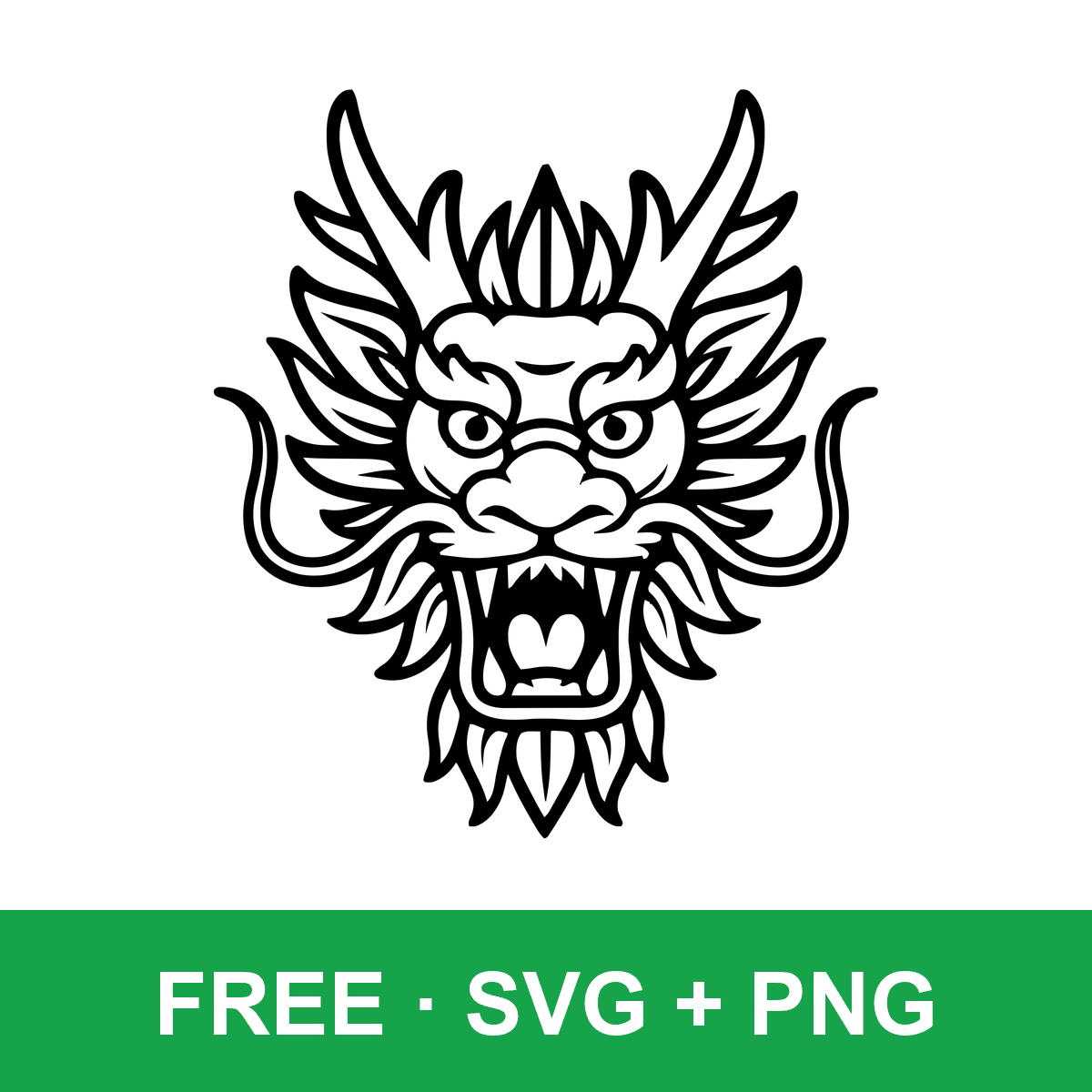 Chinese Dragon Head free SVG cut file for Cricut and Silhouette