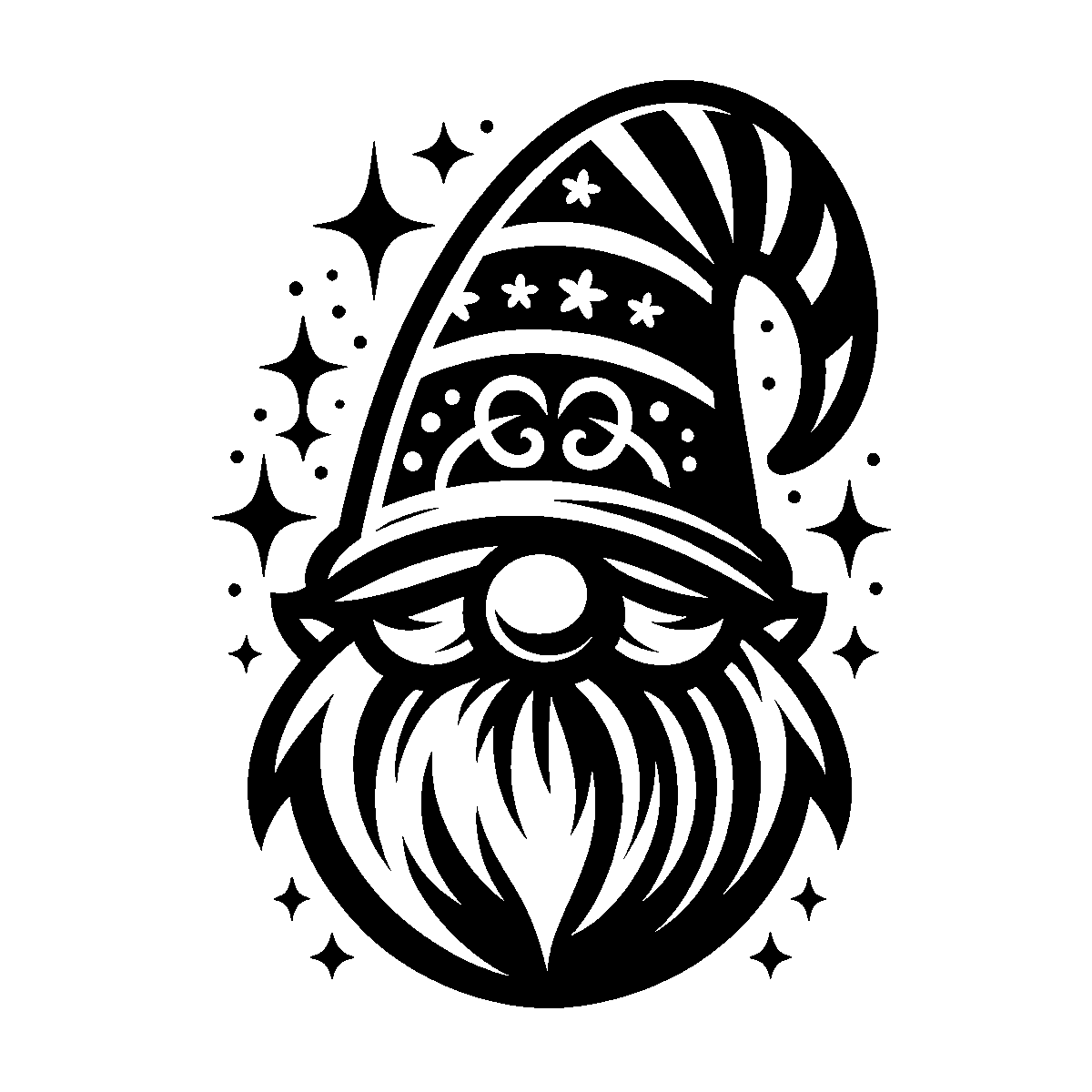 Christmas Gnome Lines SVG free download for Cricut, Silhouette and design projects