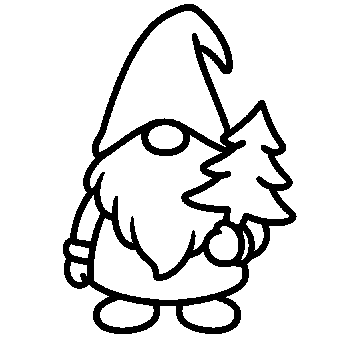 Chubby Christmas Gnome SVG free download for Cricut, Silhouette and design projects
