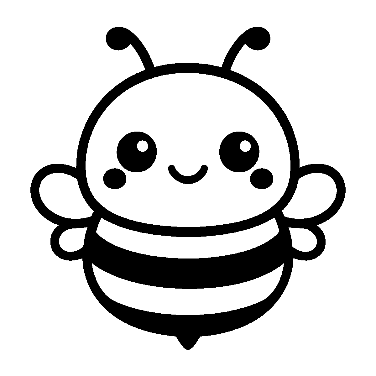 Kawaii Bee Clipart SVG free download for Cricut, Silhouette and design projects