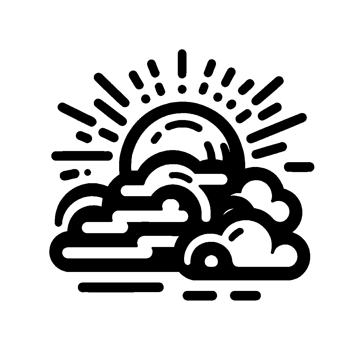 Cloud and Sun Lines SVG free download for Cricut, Silhouette and design projects