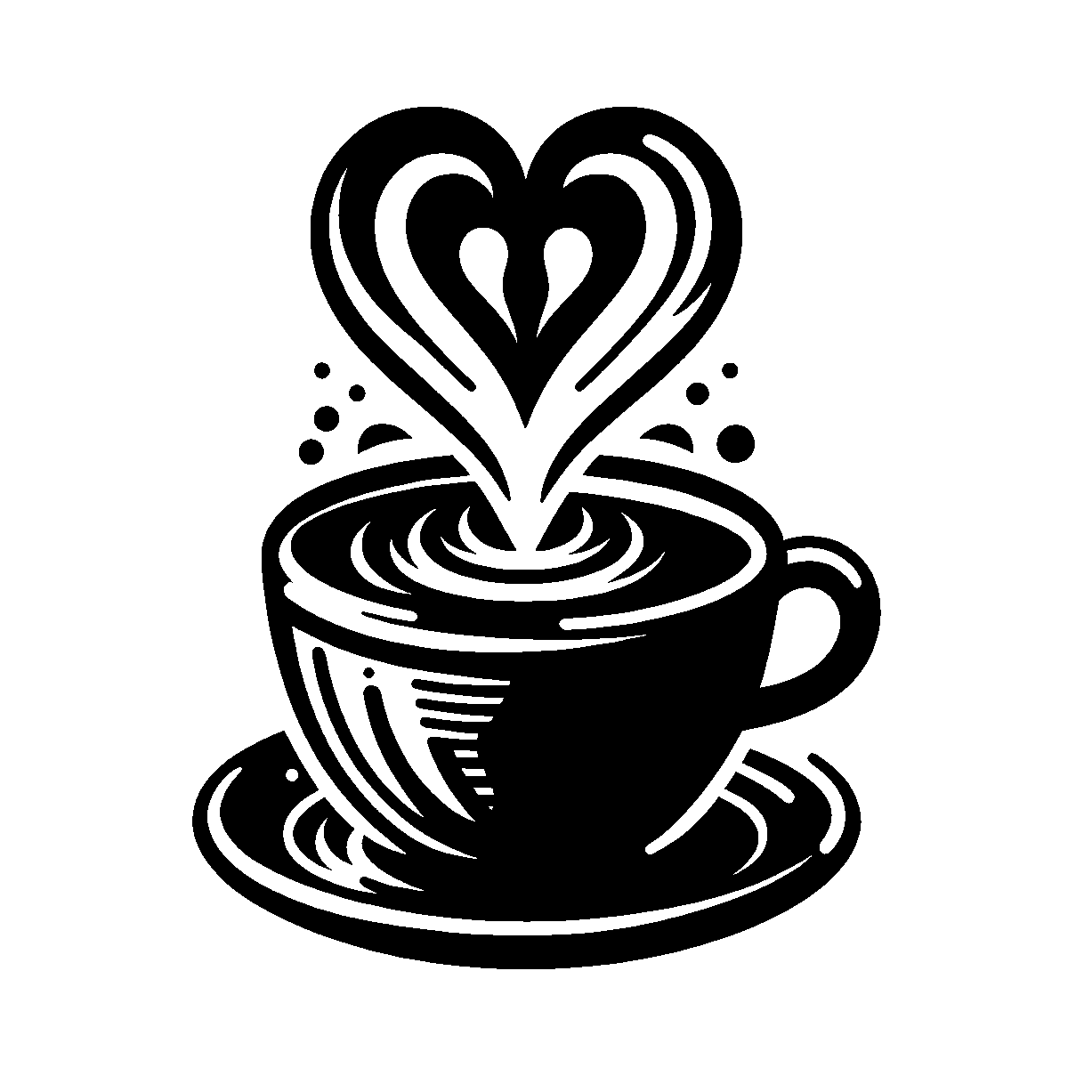 Coffee Cup Heart SVG free download for Cricut, Silhouette and design projects