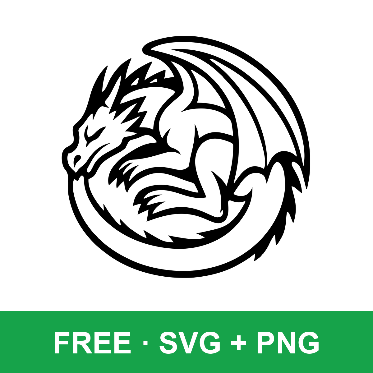 Coiled Dragon Clipart free SVG cut file for Cricut and Silhouette