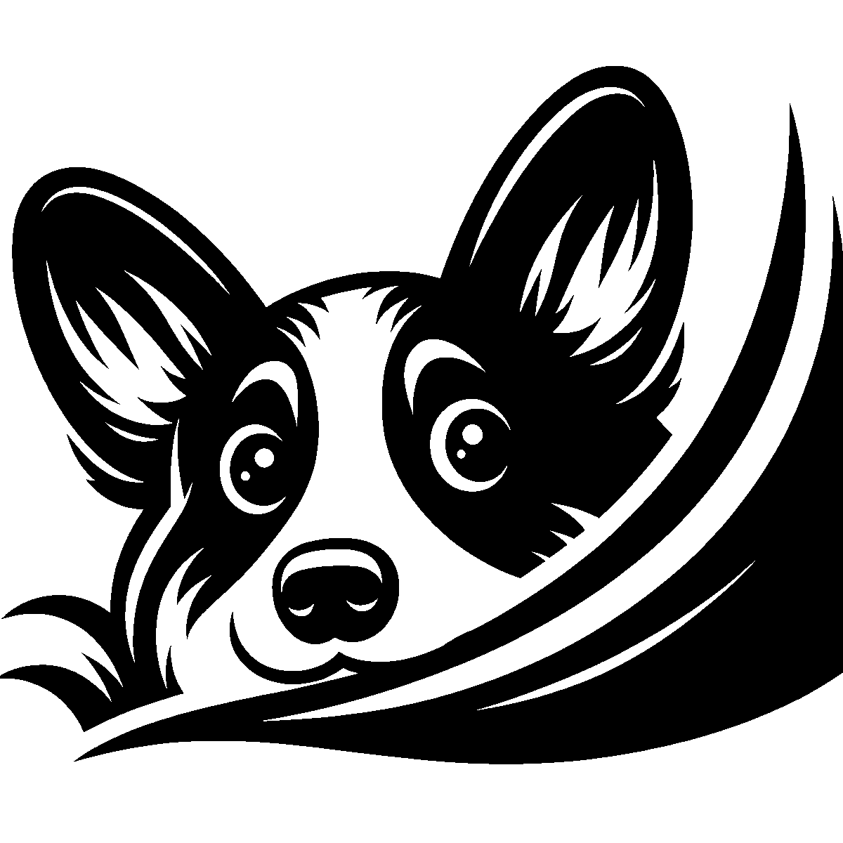 Peeking Corgi Clipart SVG free download for Cricut, Silhouette and design projects