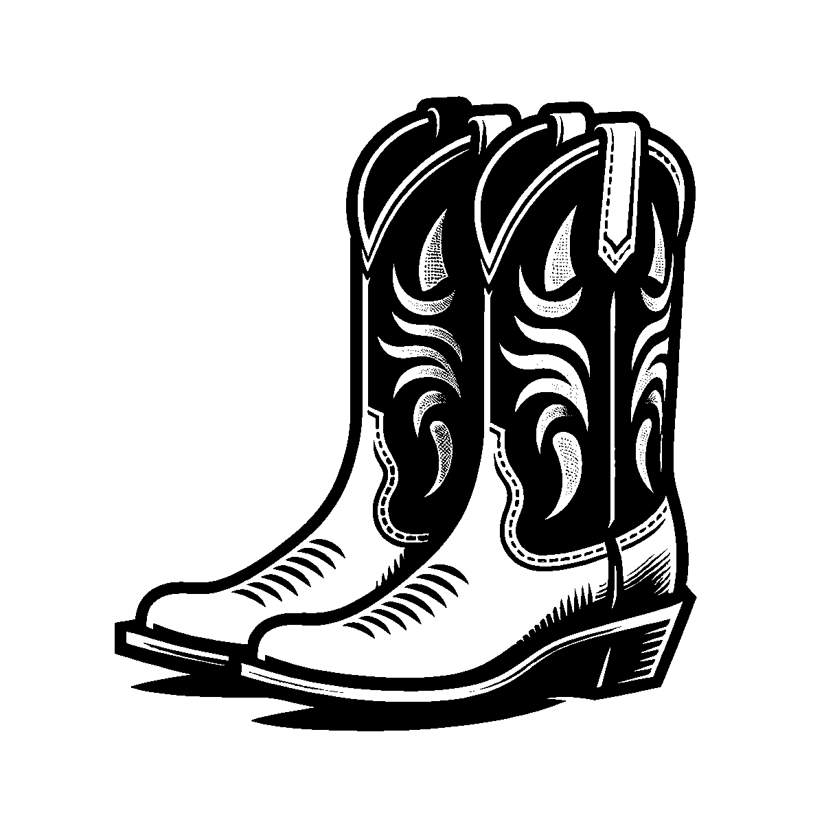 Cowboy Boots Line Art SVG free download for Cricut, Silhouette and design projects
