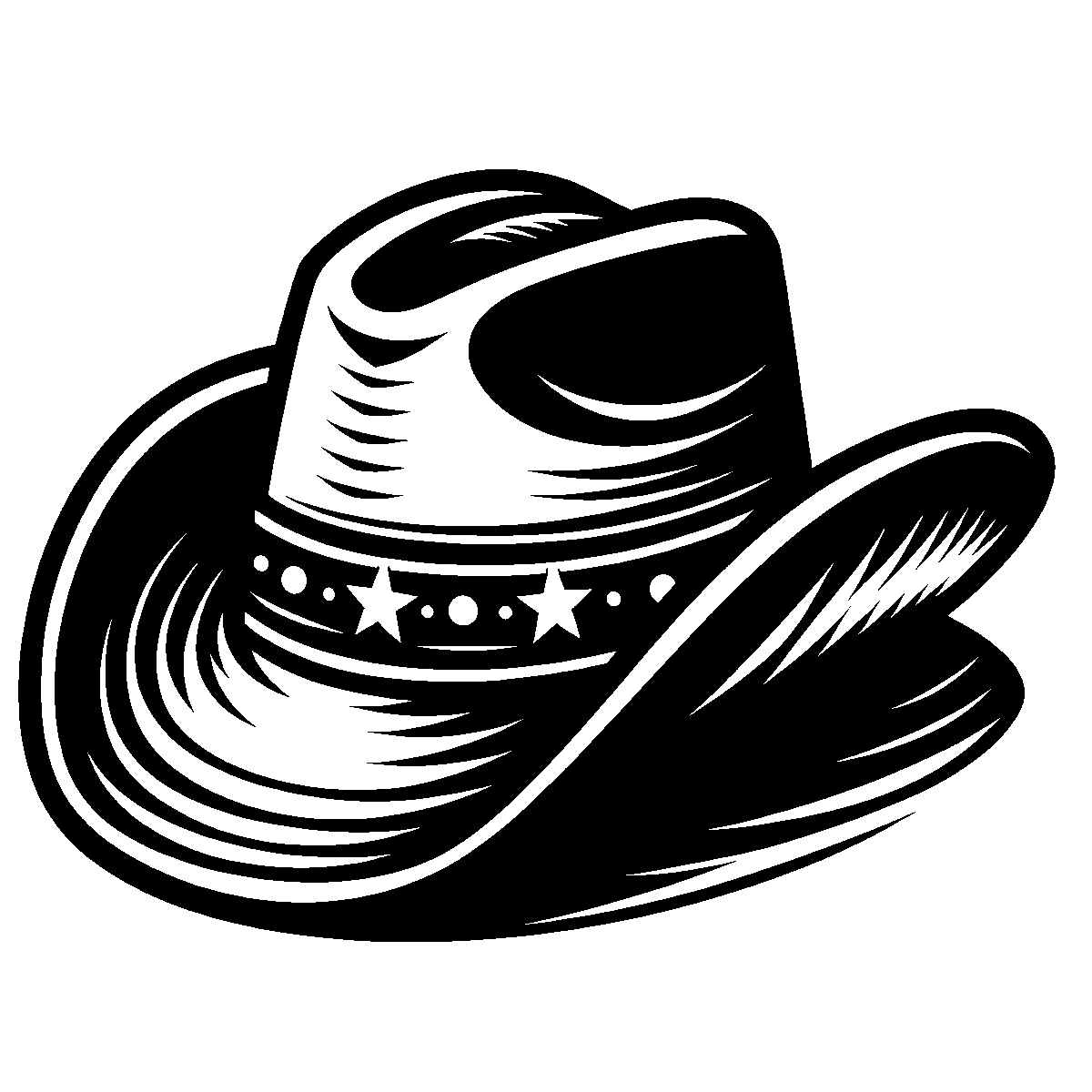 Cowboy Hat Outline SVG free download for Cricut, Silhouette and design projects