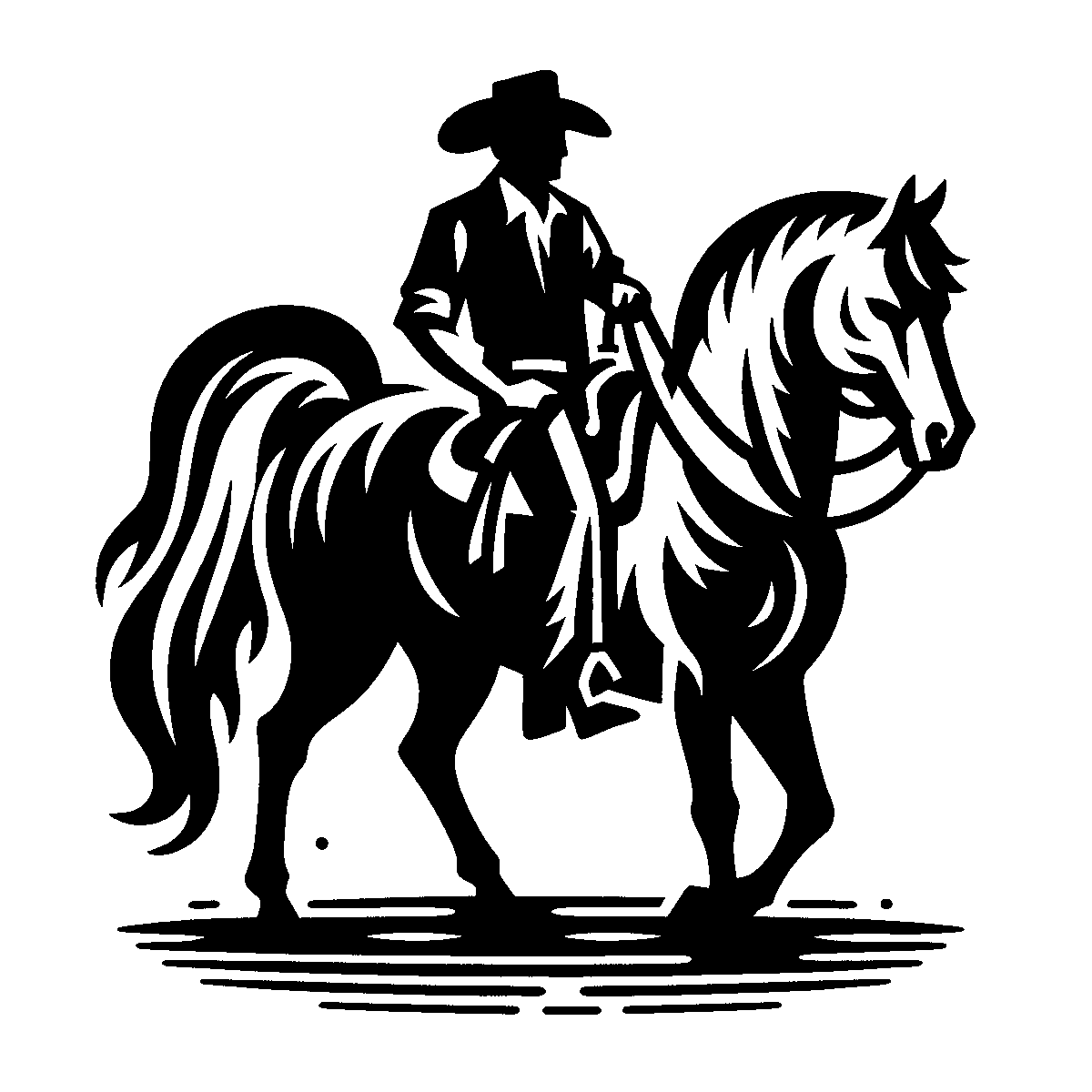 Cowboy Horse Silhouette SVG free download for Cricut, Silhouette and design projects