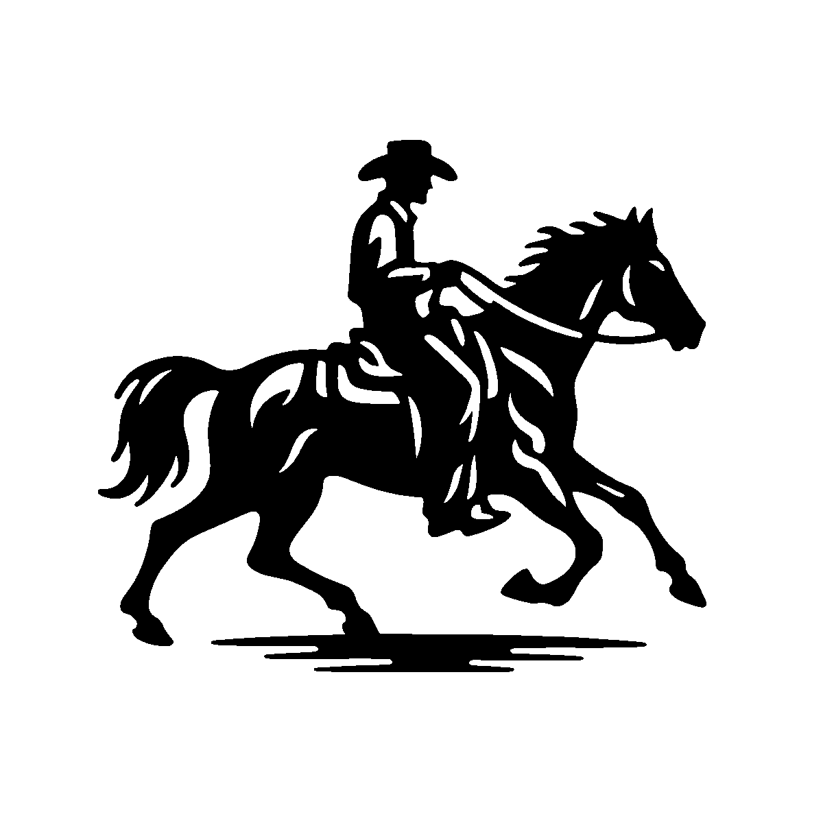 Cowboy on Horse SVG free download for Cricut, Silhouette and design projects