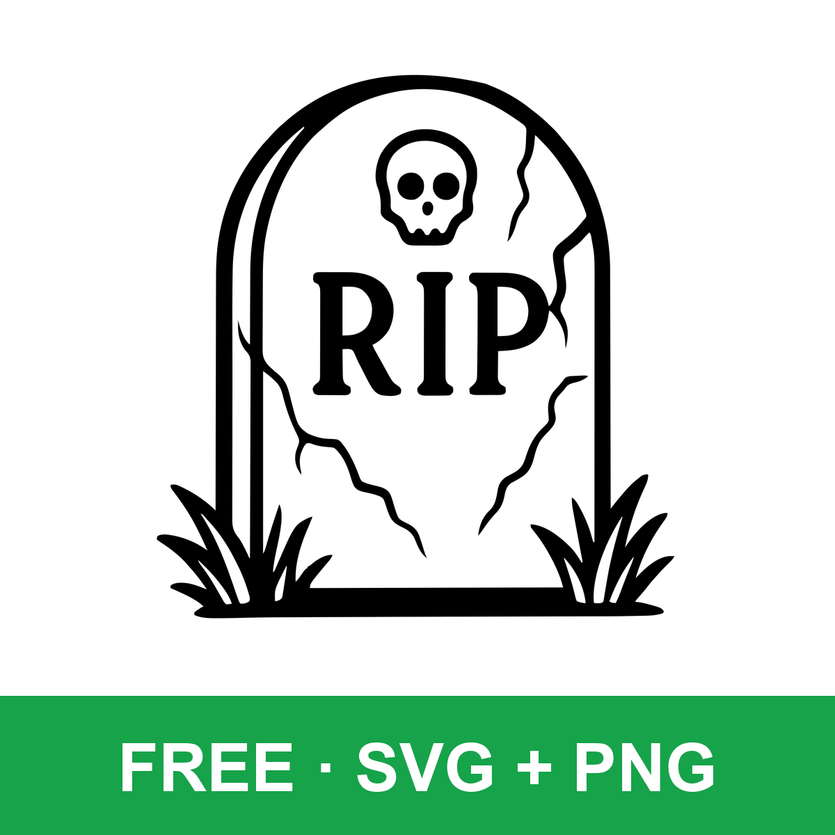 Cracked Tombstone Clipart free SVG cut file for Cricut and Silhouette