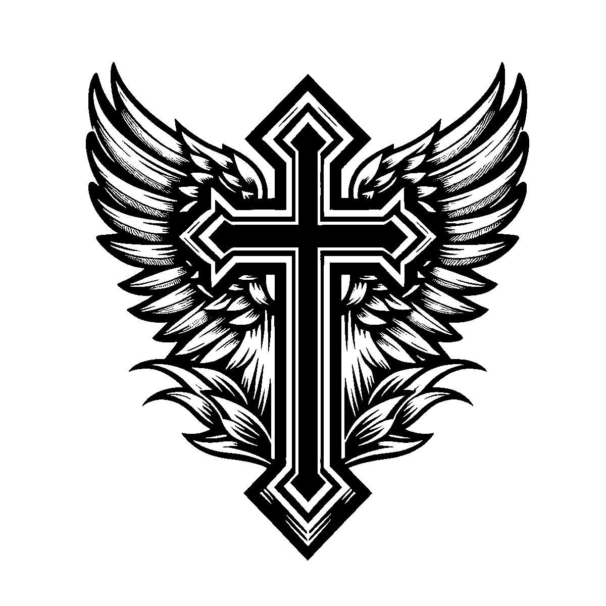 Cross Angel Wings SVG free download for Cricut, Silhouette and design projects