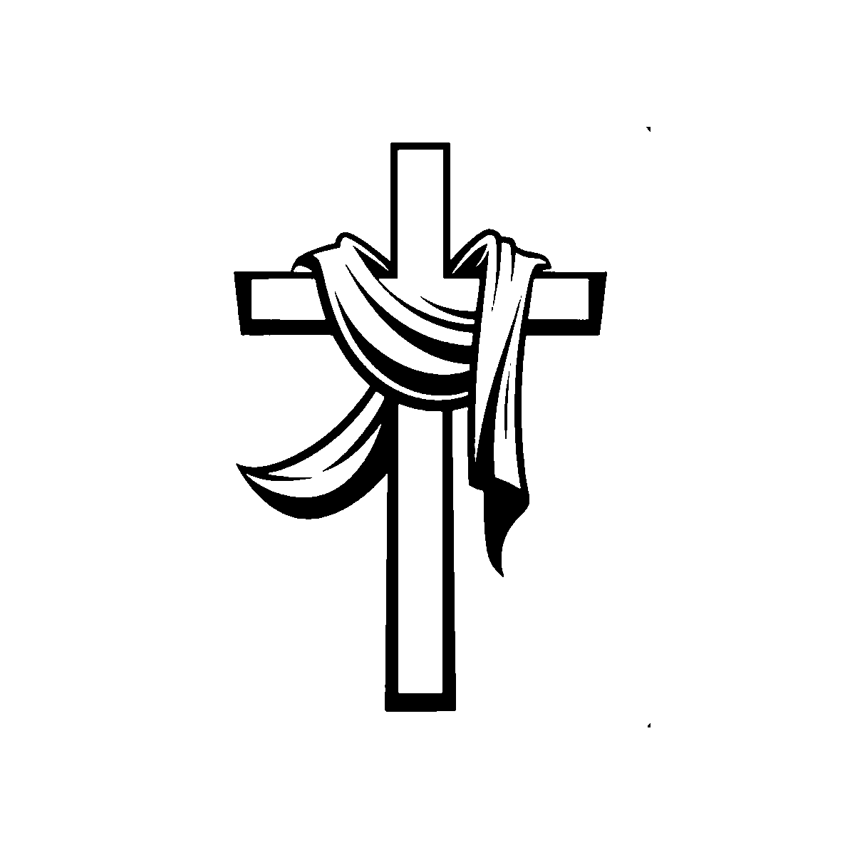 Cross with Draped Cloth SVG free download for Cricut, Silhouette and design projects