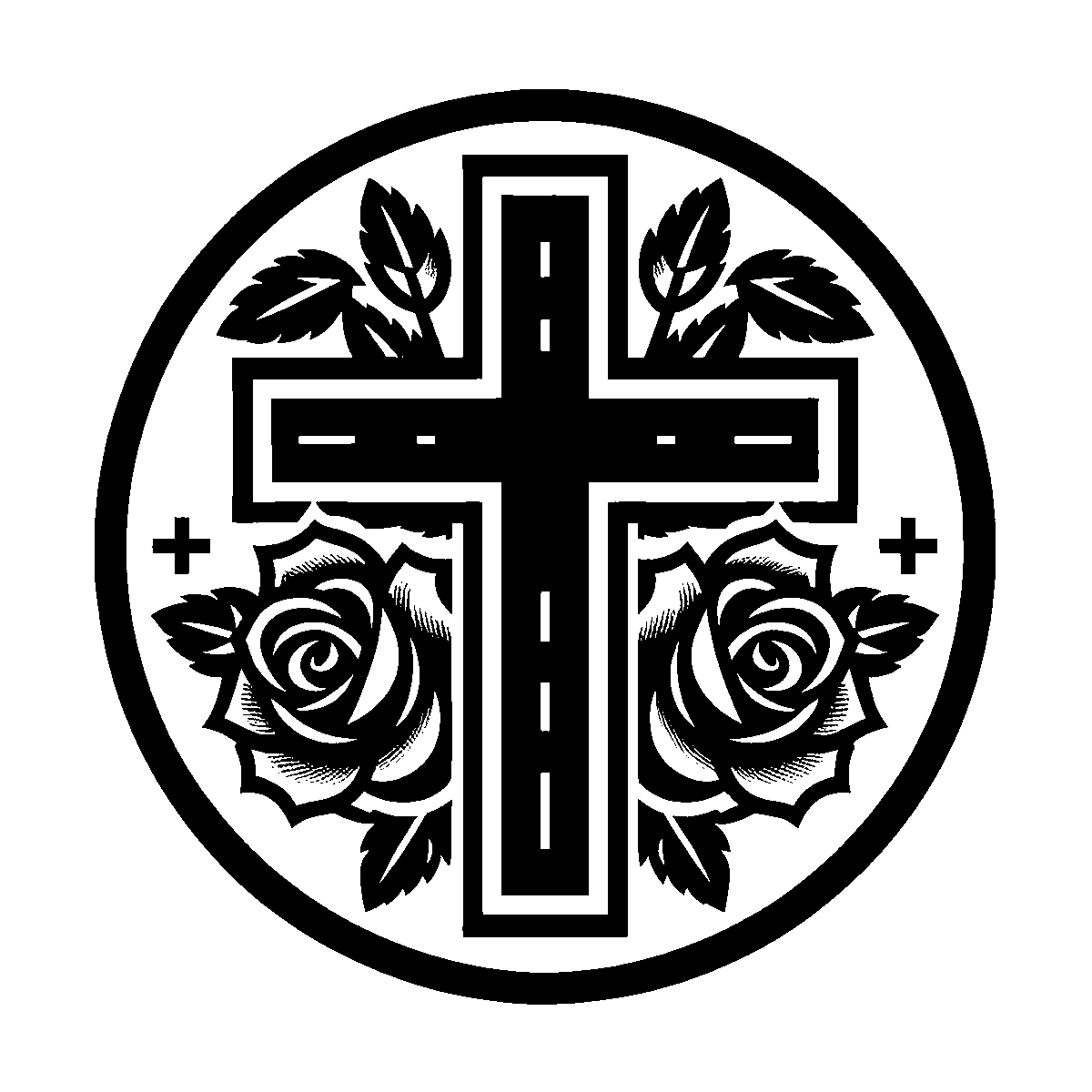 Cross with Roses SVG free download for Cricut, Silhouette and design projects