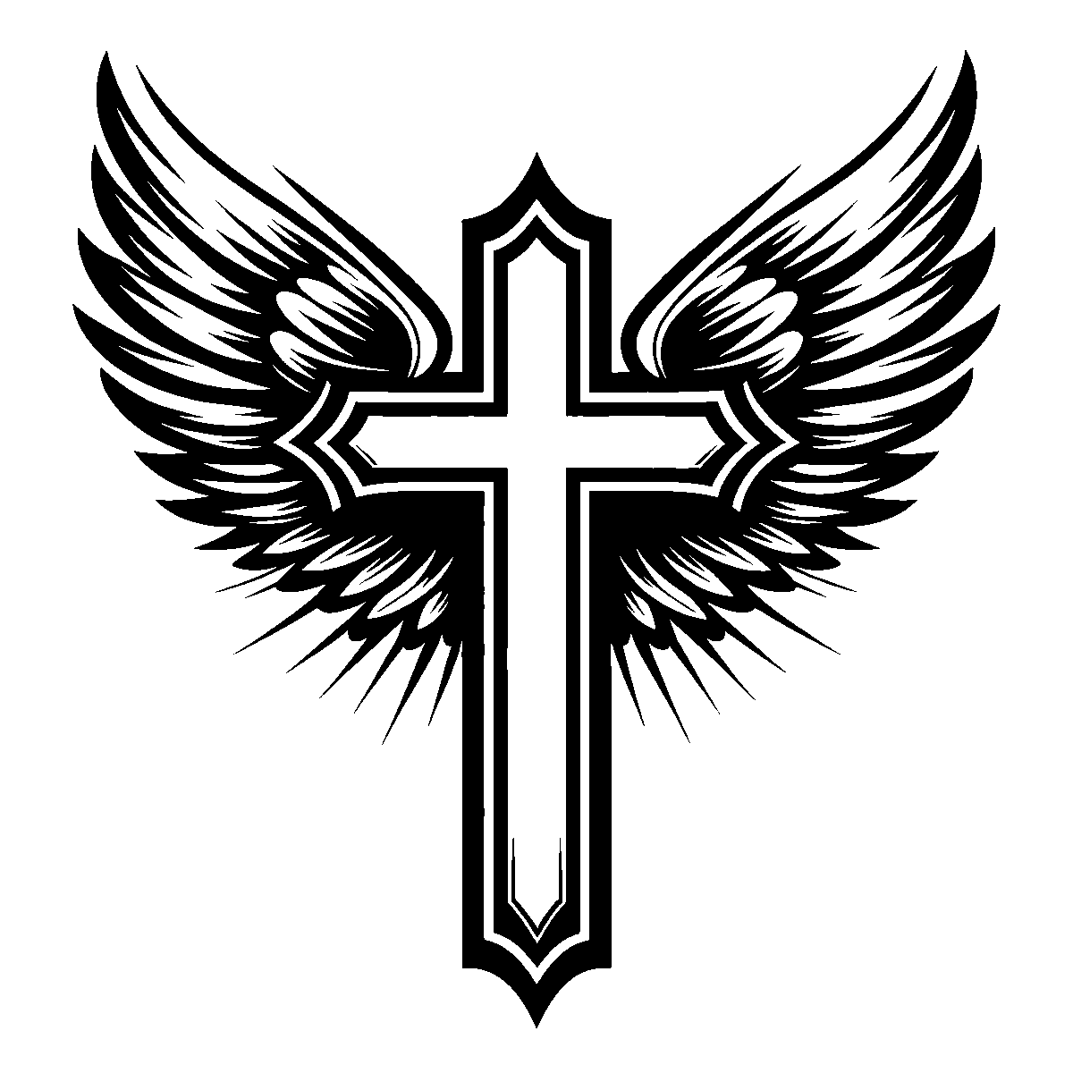 Cross with Wings SVG free download for Cricut, Silhouette and design projects