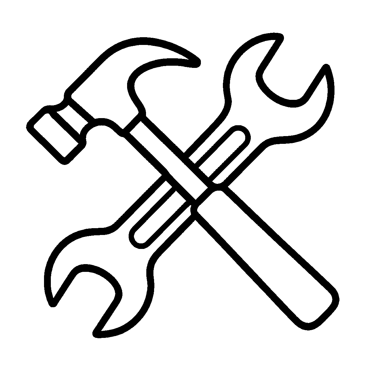 Crossed Tools Clipart SVG free download for Cricut, Silhouette and design projects