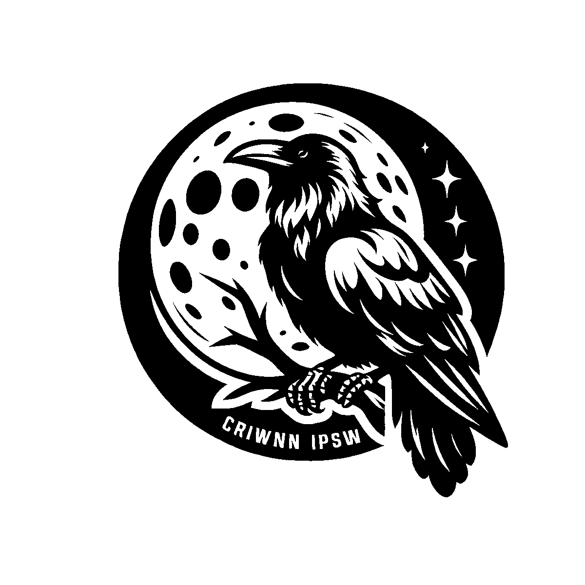 Crow and Moon Clipart SVG free download for Cricut, Silhouette and design projects