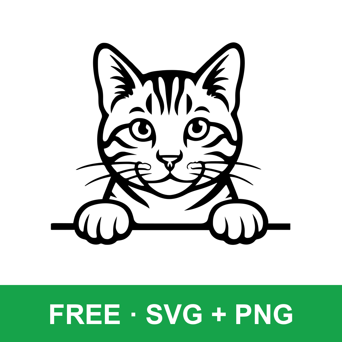 Peeking Tabby Cat free SVG cut file for Cricut and Silhouette