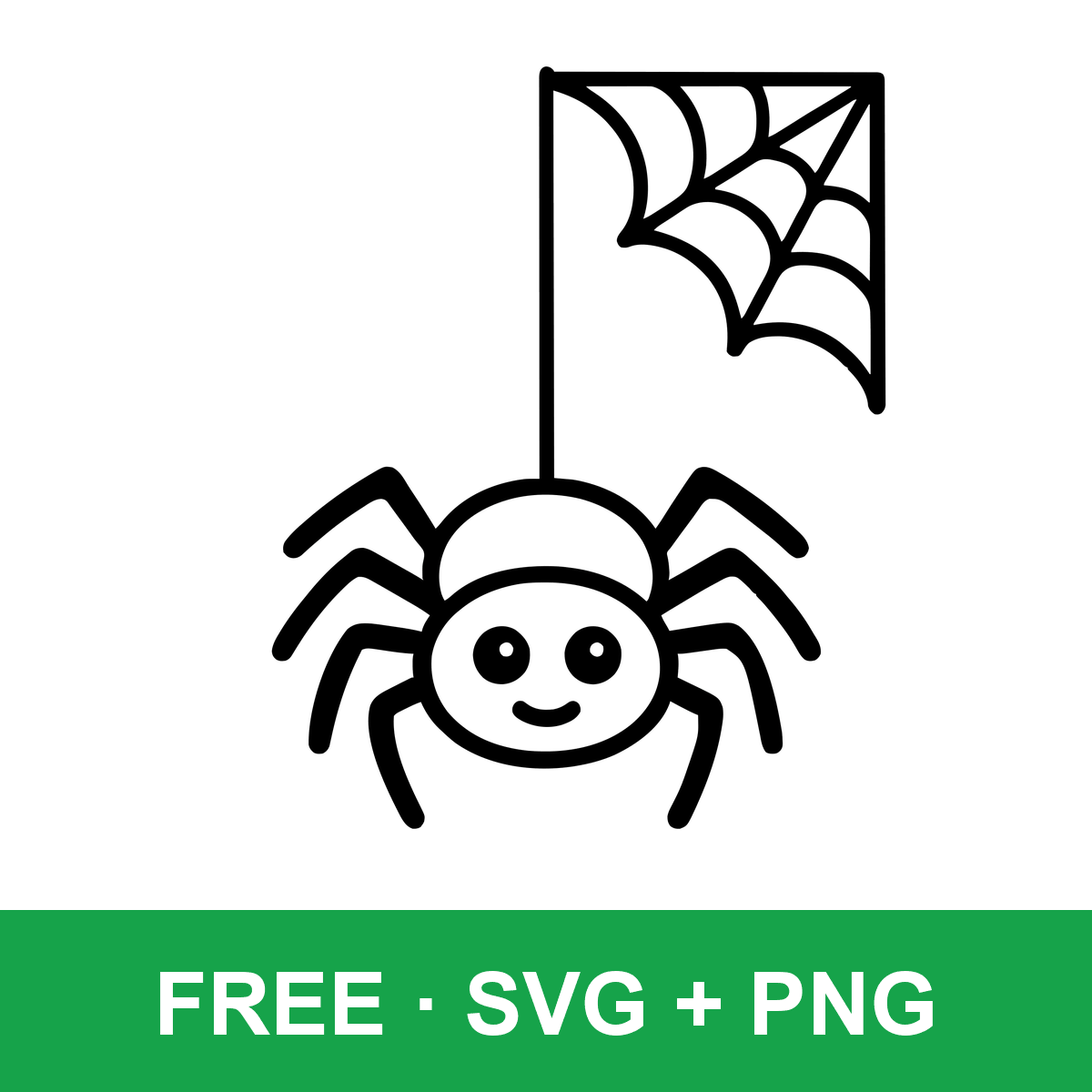 Cute Hanging Spider free SVG cut file for Cricut and Silhouette