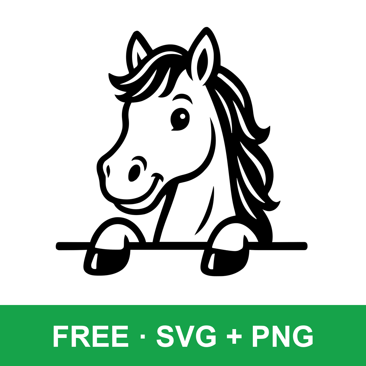 Peeking Horse Art free SVG cut file for Cricut and Silhouette
