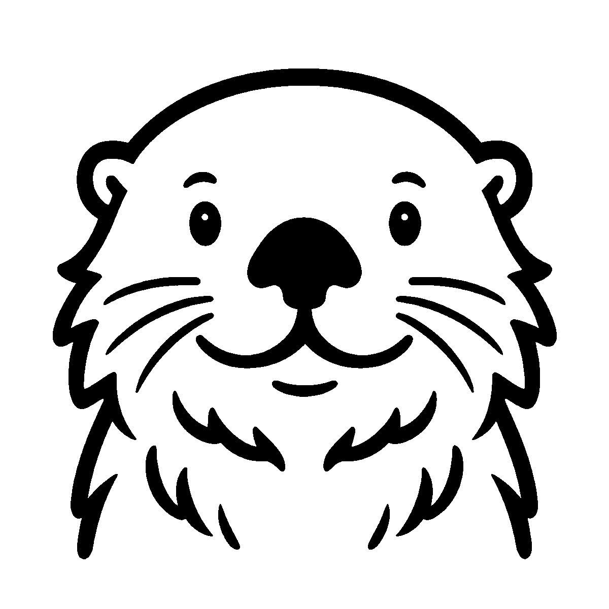 Cute Otter Face SVG free download for Cricut, Silhouette and design projects